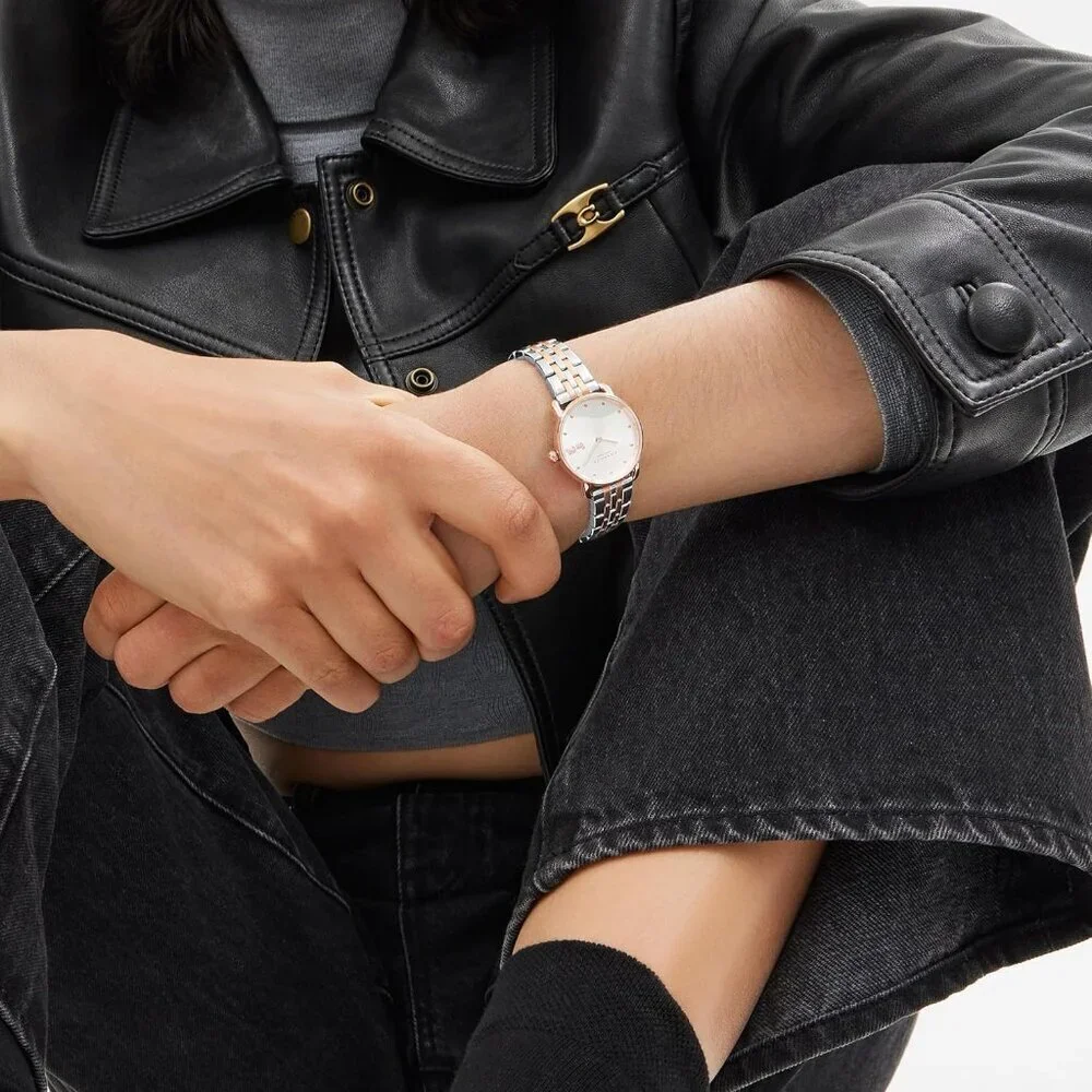Women's Gold Silver 2H Quartz Watch Stainless Steel Bracelet Water Resistant